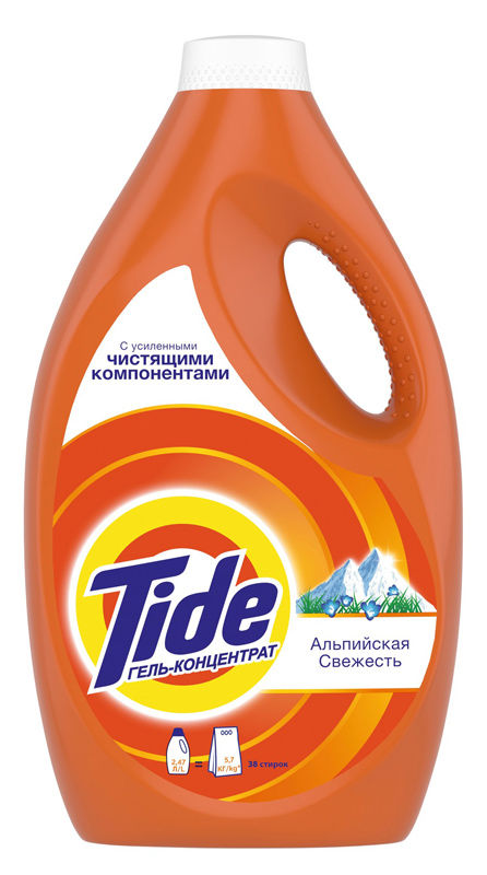 Характеристики Гель для стирки TIDE Альпийская свежесть, 2.47л, белое ...