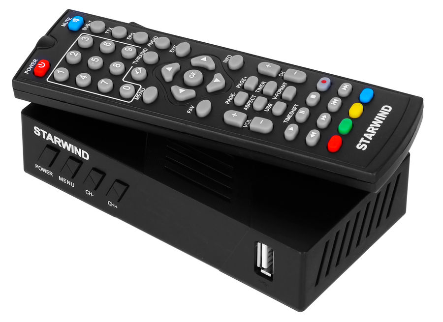 Ресивер DVB-T2 StarWind CT-140, черный - купить в Ситилинк | 1115184