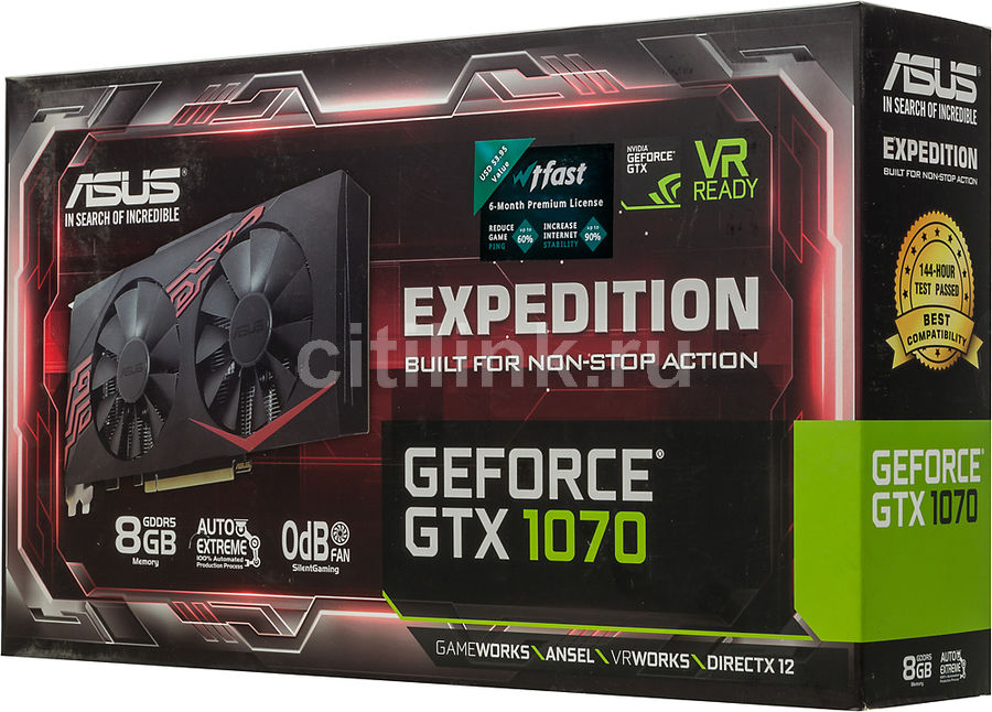 Характеристики Видеокарта ASUS NVIDIA GeForce GTX 1070, EX-GTX1070-8G ...