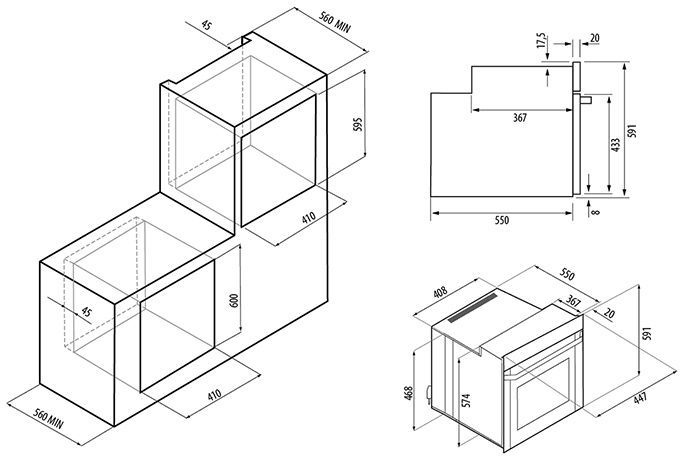 Fornelli fea 45 rispetto ix электрический духовой шкаф