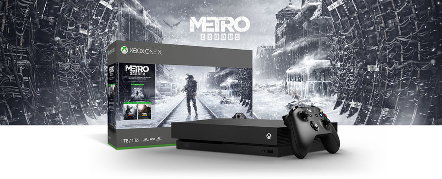 Игровая консоль MICROSOFT Xbox One X с 1ТБ памяти, игрой Metro Exodus, CYV-00289, черный