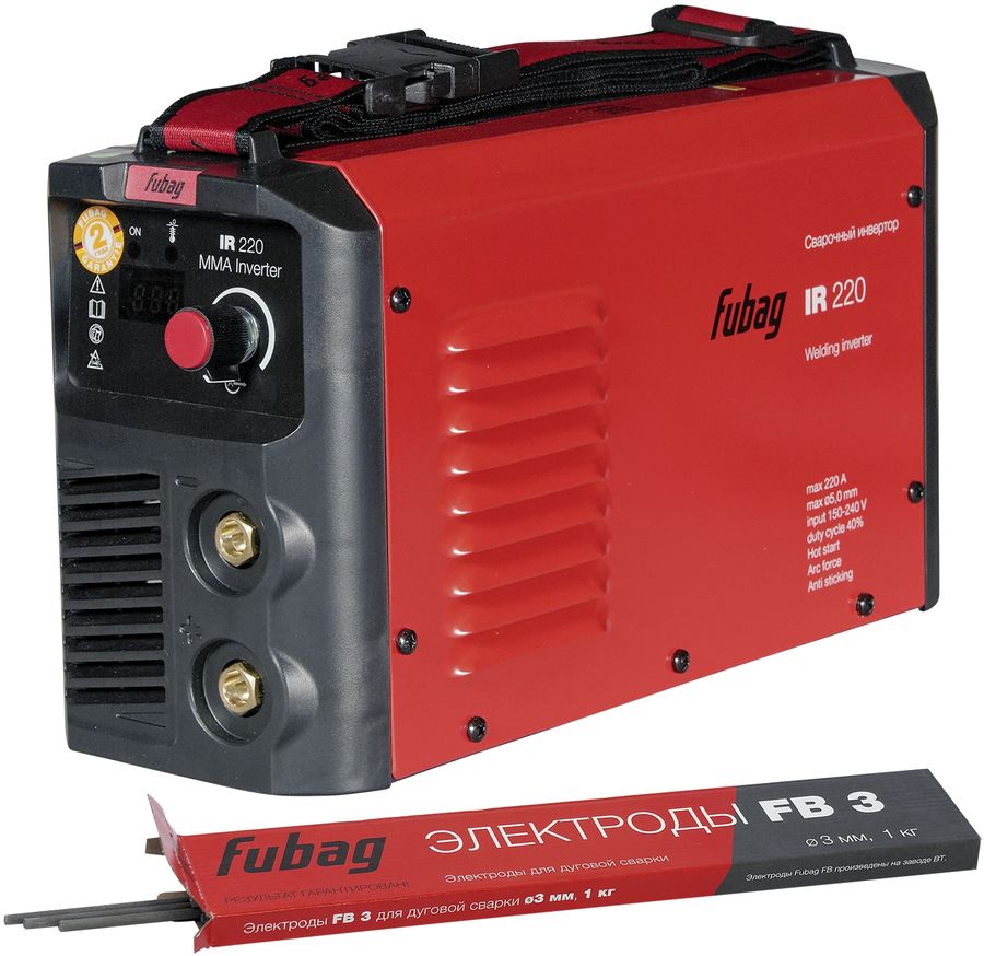 Характеристики Сварочный аппарат инвертор FUBAG IR 220 + FB 3 D3.0 ...