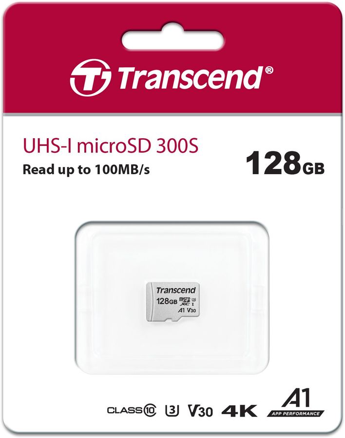 Карта памяти microsdxc uhs i u3 transcend 128 гб 100 мб с ts128gusd300s