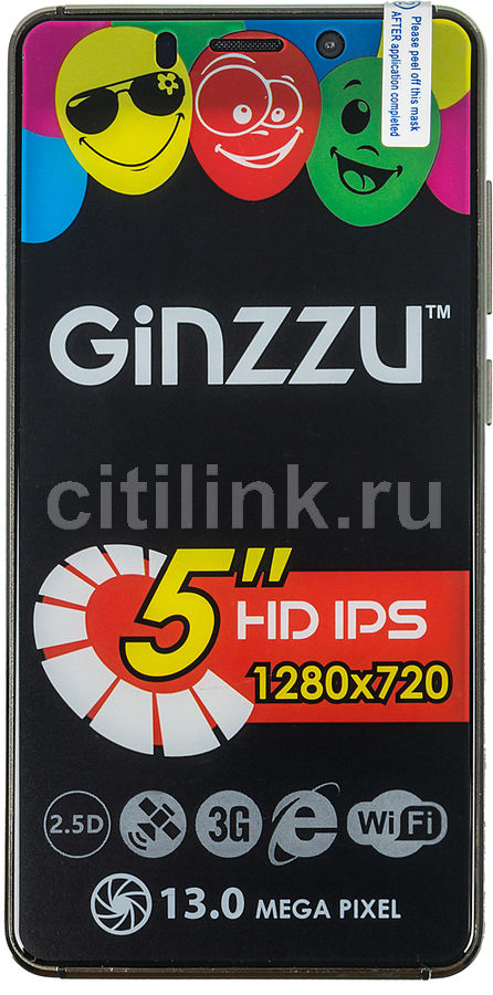 Смартфон Ginzzu S5002, черный – купить в Ситилинк | 1130621