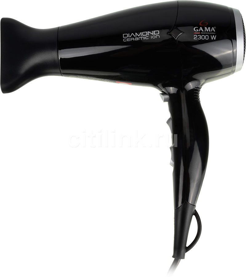 Характеристики товара фен GA.MA Diamond Ceramic, черный и серебристый ...