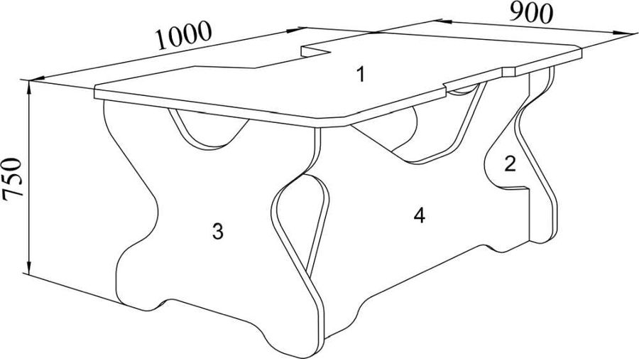 Чертеж компьютерного стола игрового