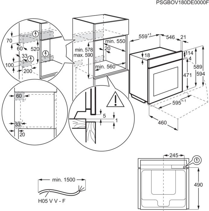 Духовой шкаф electrolux oed5c50z черный