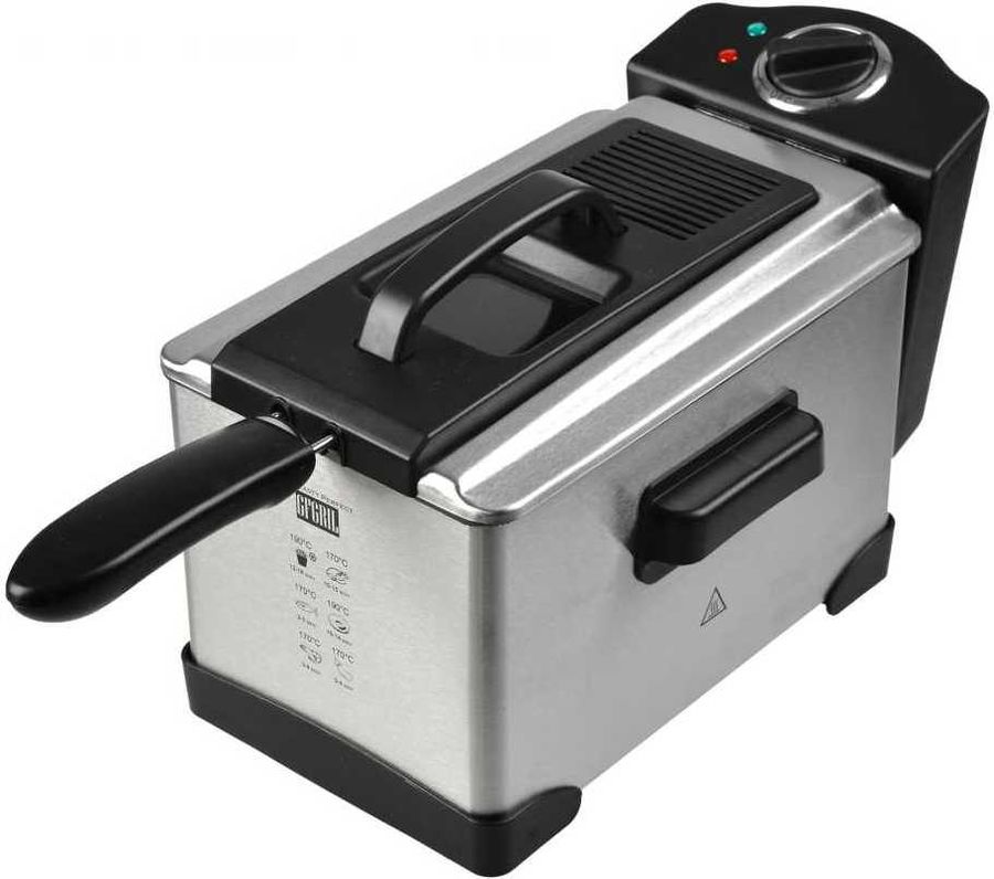 Фритюрница GFGRIL GFF-M2500, серебристый/черный