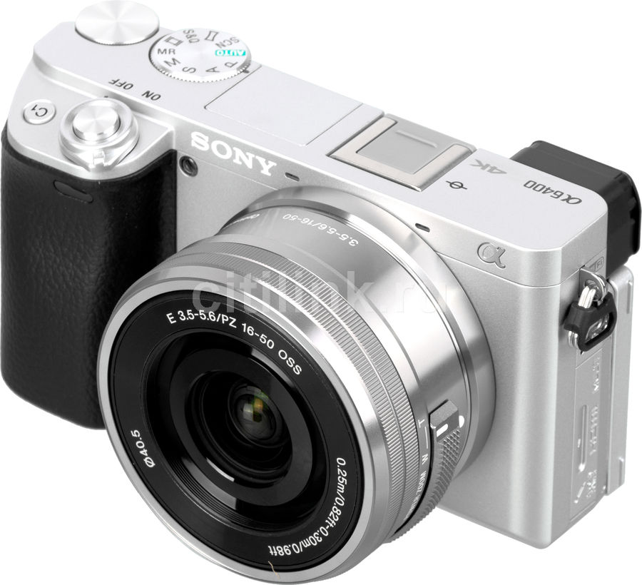 Фотоаппарат SONY Alpha A6400LS kit ( E PZ 16-50мм f/3.5-5.6 OSS), серебристый