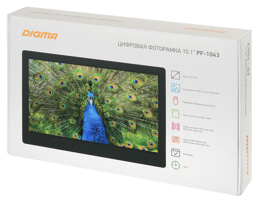 Цифровая фоторамка Digma PF-1043 IPS, черный - купить в Ситилинк | 1169215