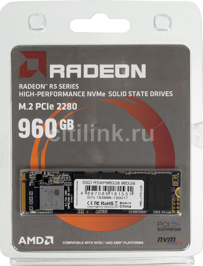 Ssd накопитель amd radeon r5m960g8 960гб обзор