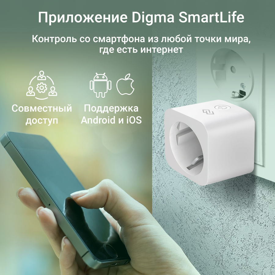 Умная розетка digma diplug 200s eu белый dpl200s обзор