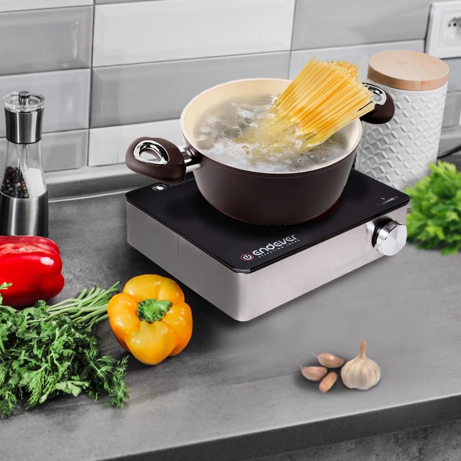 Плита Электрическая Endever Skyline DP-52 черный закаленное стекло ...