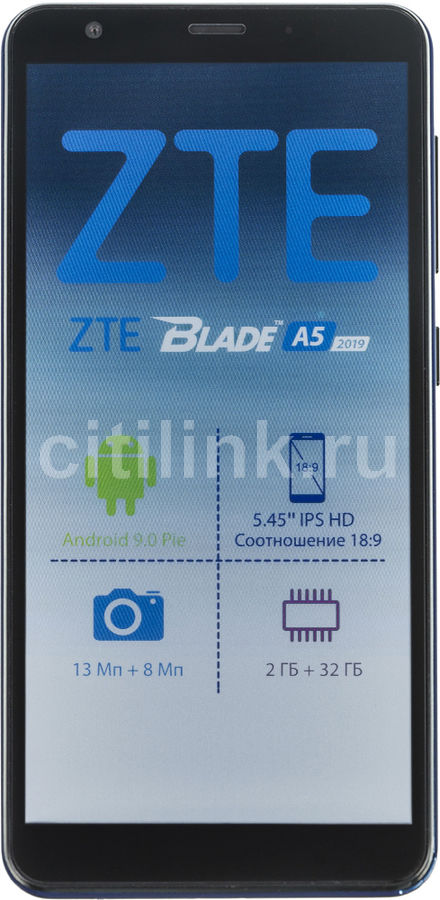 Смартфон ZTE Blade A5 2019 32Gb, синий(восстановленный) - купить в ...