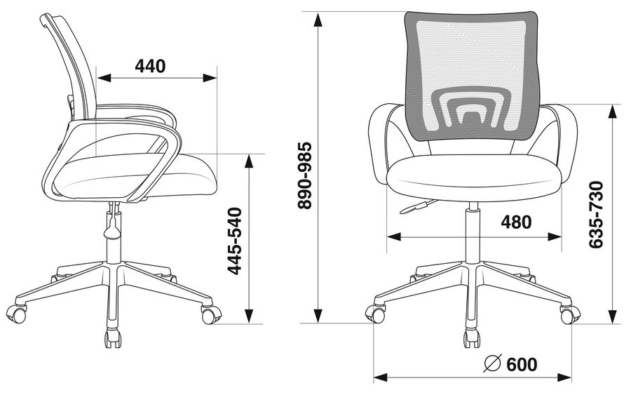 Кресло бюрократ ch w696 на колесиках сетка ткань серый ch w696 grey