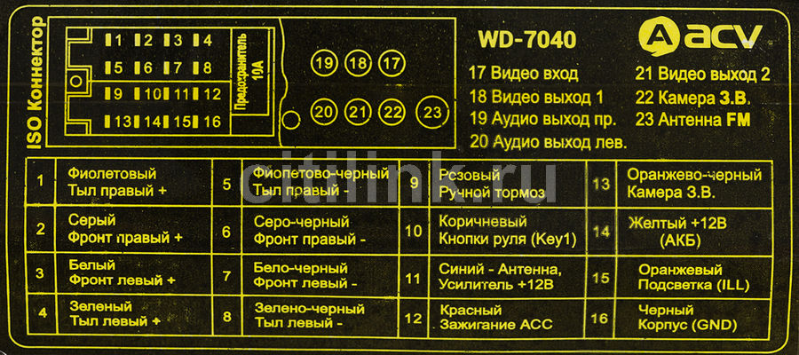 Автомагнитола acv wd 7040 инструкция