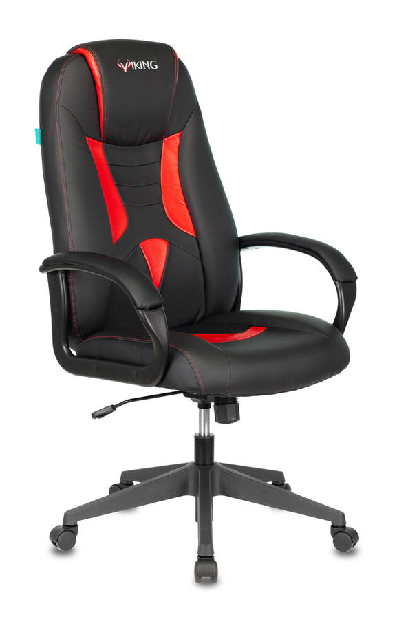 Кресло игровое БЮРОКРАТ VIKING-8N, черный/красный