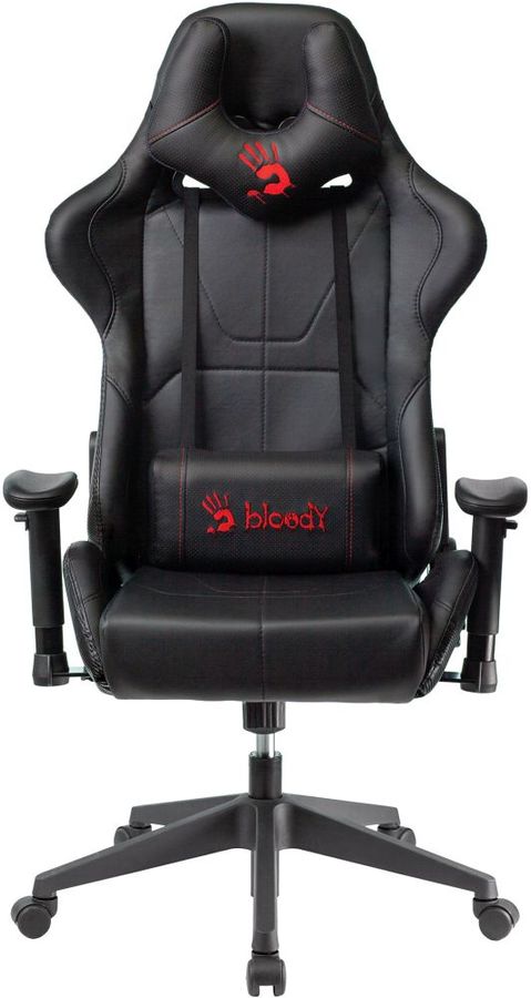 Кресло игровое a4tech bloody gc 950 на колесиках текстиль эко кожа черный красный