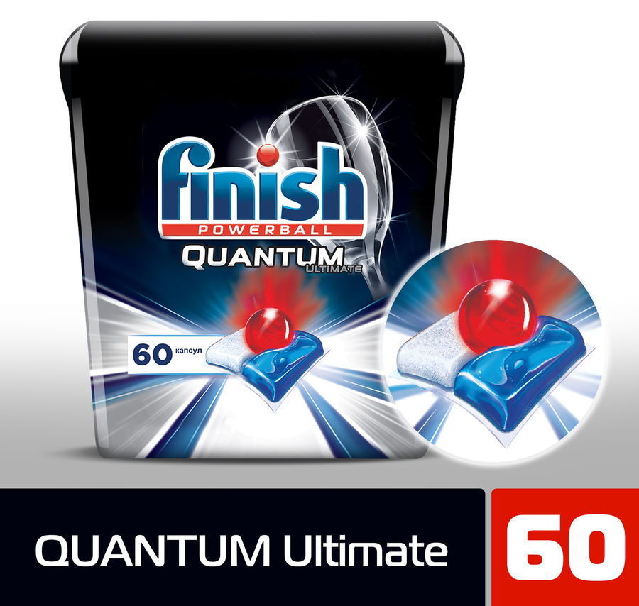 Купить Капсулы FINISH Quantum Ultimate для посудомоечных машин, 60шт в