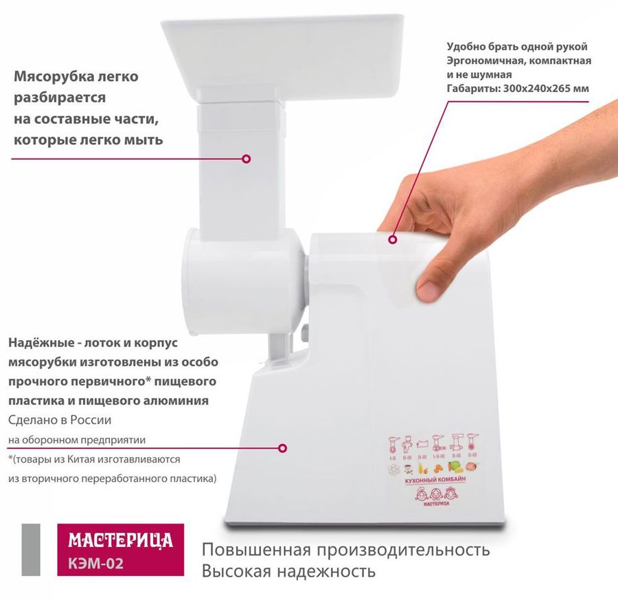 Инструкция, руководство по эксплуатации для мясорубка МАСТЕРИЦА КЭМ-02 ...