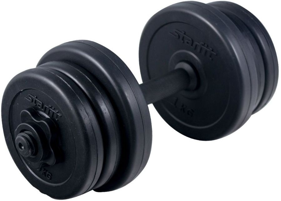 Характеристики Гантель Starfit DB-701 1гант. 5кг пласт. черный (УТ ...