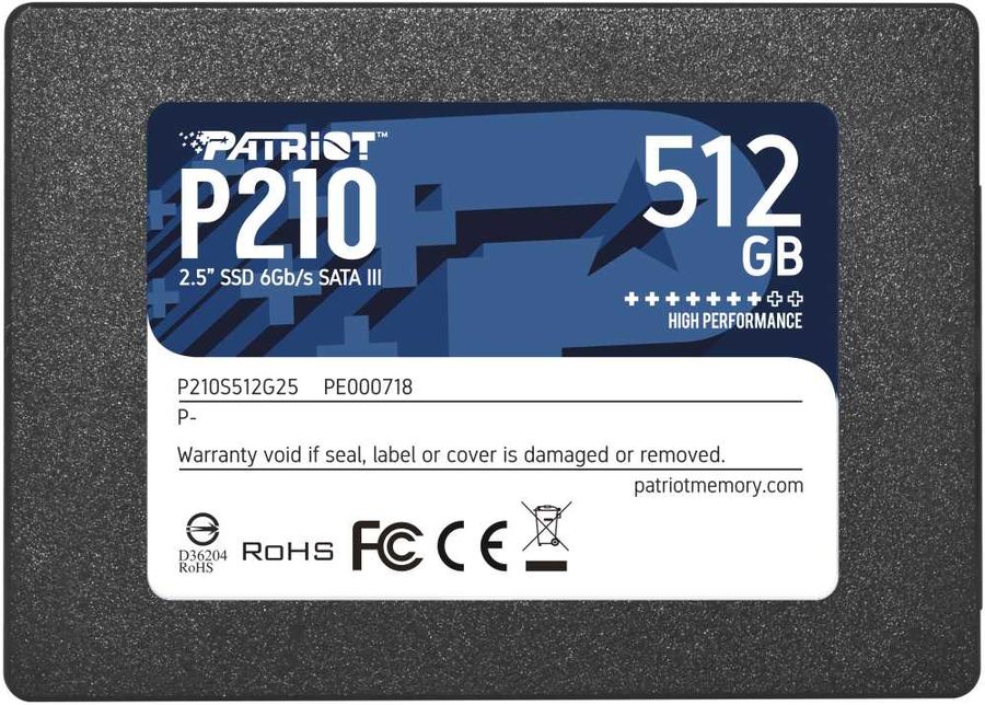 SSD накопитель PATRIOT P210 P210S512G25 512ГБ