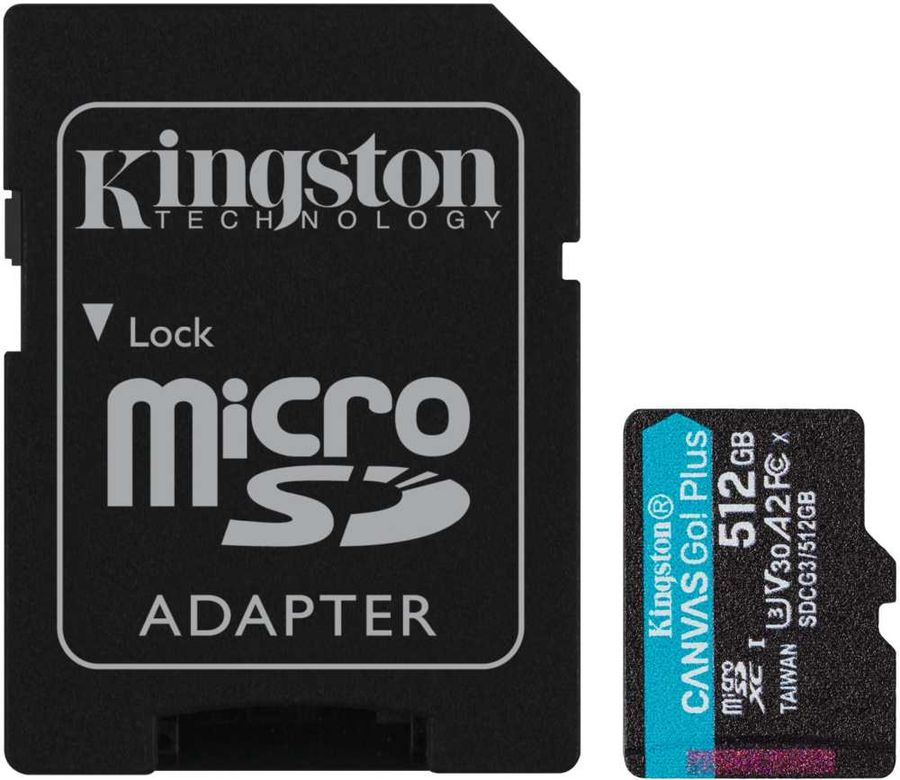 Карта памяти microsdxc uhs i u3 kingston canvas go plus 64 гб