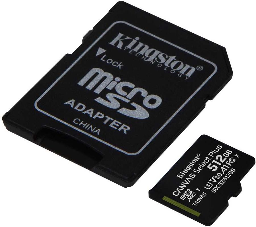 Карта памяти microsdxc uhs i u3 kingston canvas select plus 512 гб