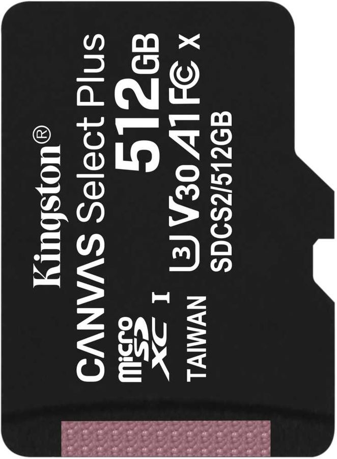 Карта памяти microsdxc uhs i u3 kingston canvas select plus 512 гб