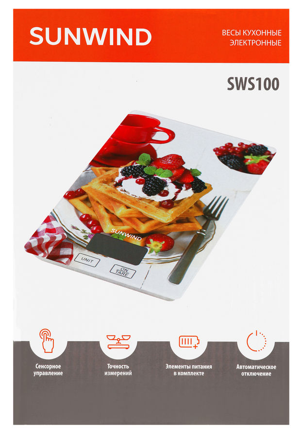 Весы кухонные sunwind sws101 рисунок печенье
