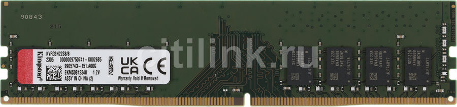 Оперативная память Kingston VALUERAM KVR32N22S8/8 DDR4 - 8ГБ 3200, DIMM ...
