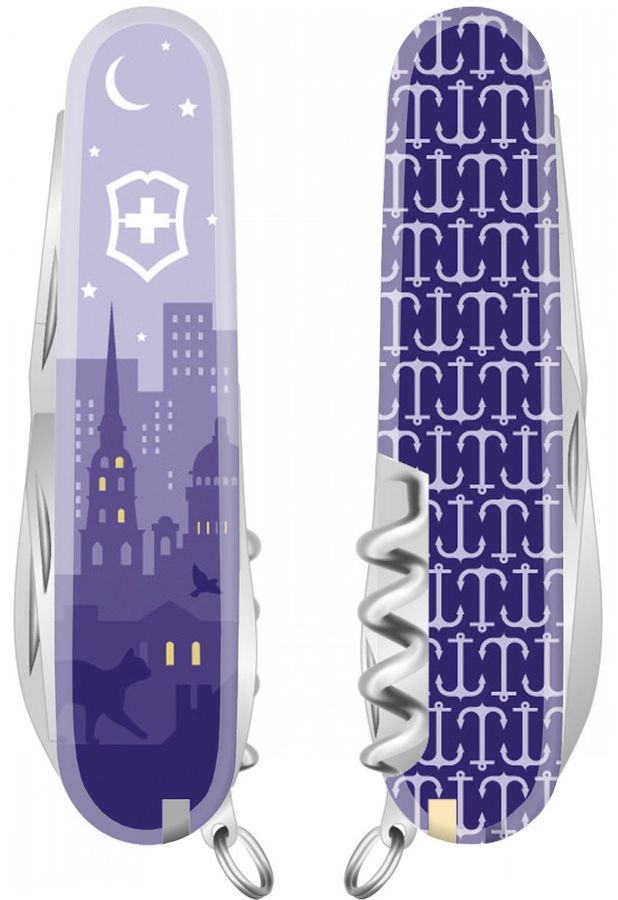  Складной нож Victorinox Spartan "Крыши Санкт-Петербурга", функций: 12, 91мм, синий / рисунок, коробка картонная [1.3603.7r2-01] 