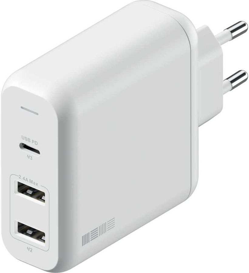 Характеристики Сетевое зарядное устройство Interstep 76006, 2 USB + USB ...