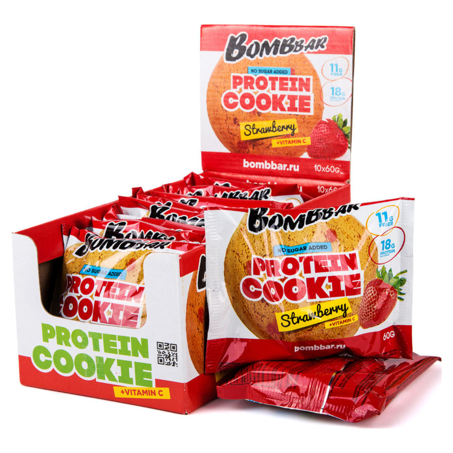 Характеристики Протеиновое печенье BOMBBAR Protein Cookie, 10х60гр ...