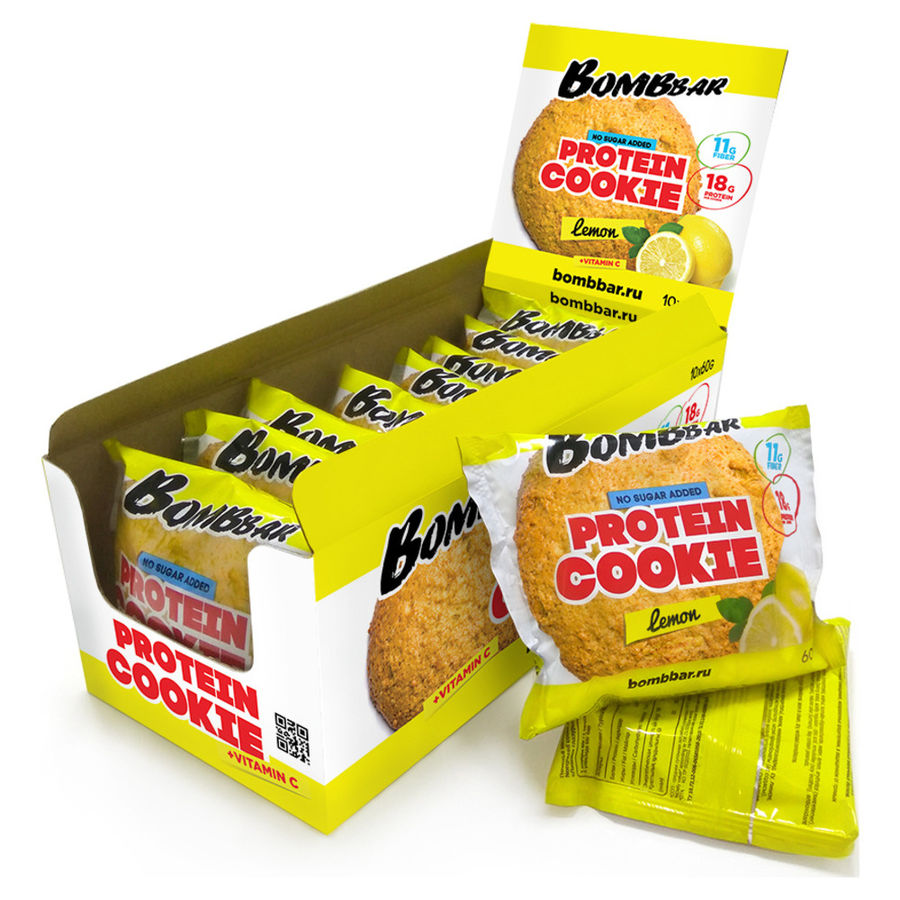 Характеристики Протеиновое печенье BOMBBAR Protein Cookie, 10х60гр ...