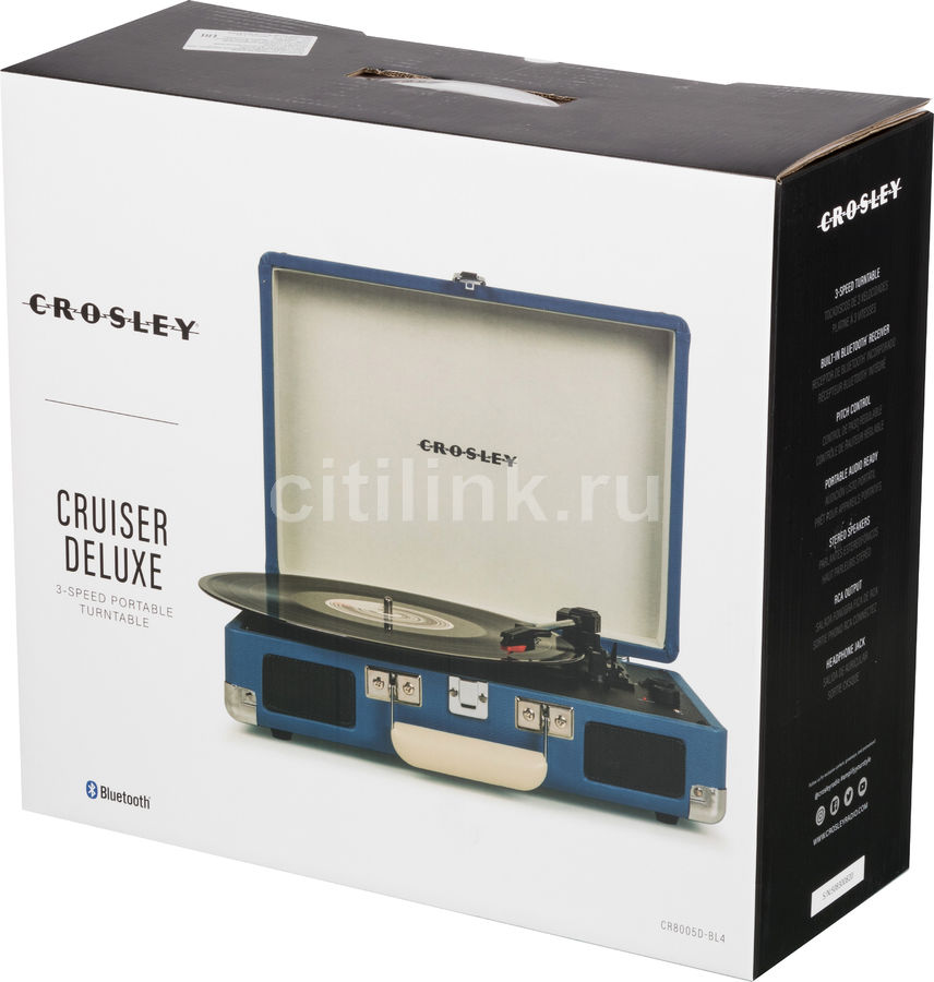 Виниловый проигрыватель CROSLEY Cruiser Deluxe, частично автоматический ...