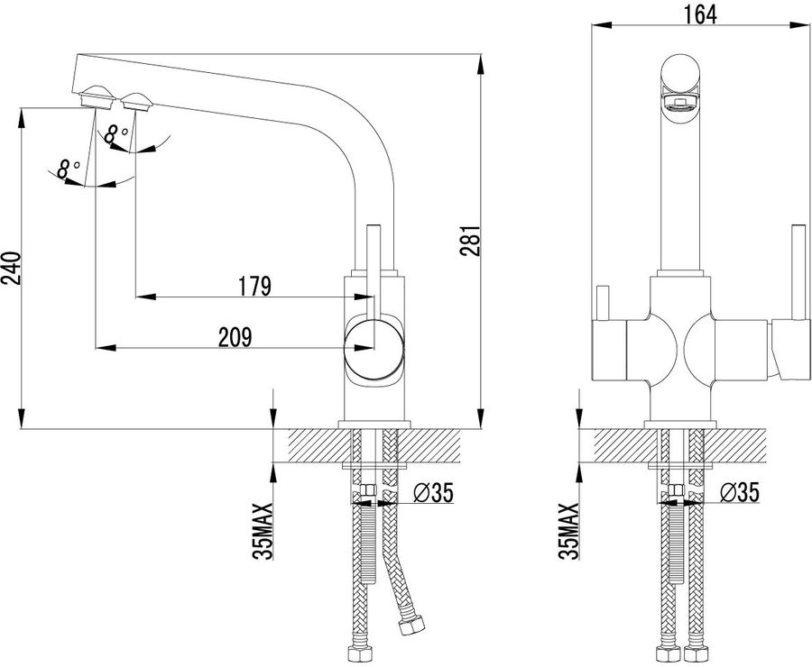 Смеситель для кухни мойки lemark comfort lm3061c