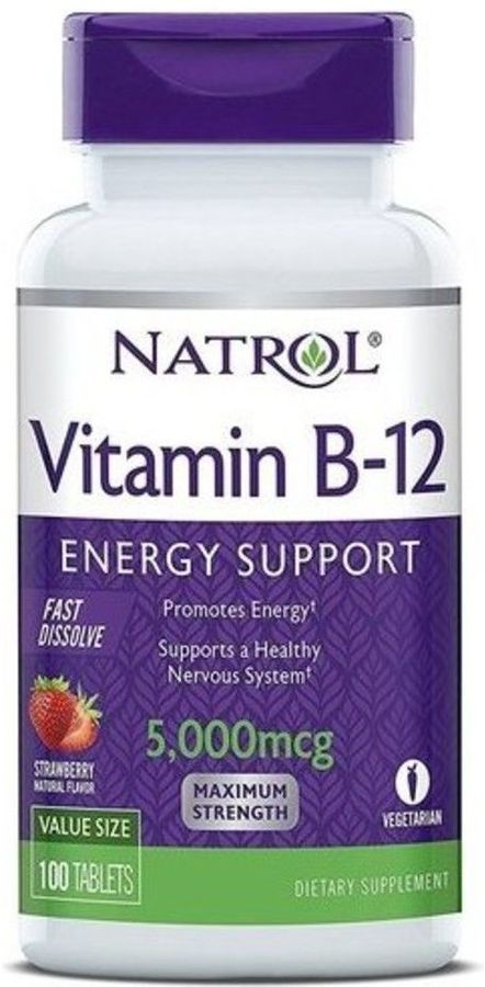 Характеристики Витамин NATROL Vitamin B-12 5,000 Mcg F/D 100, таблетки ...