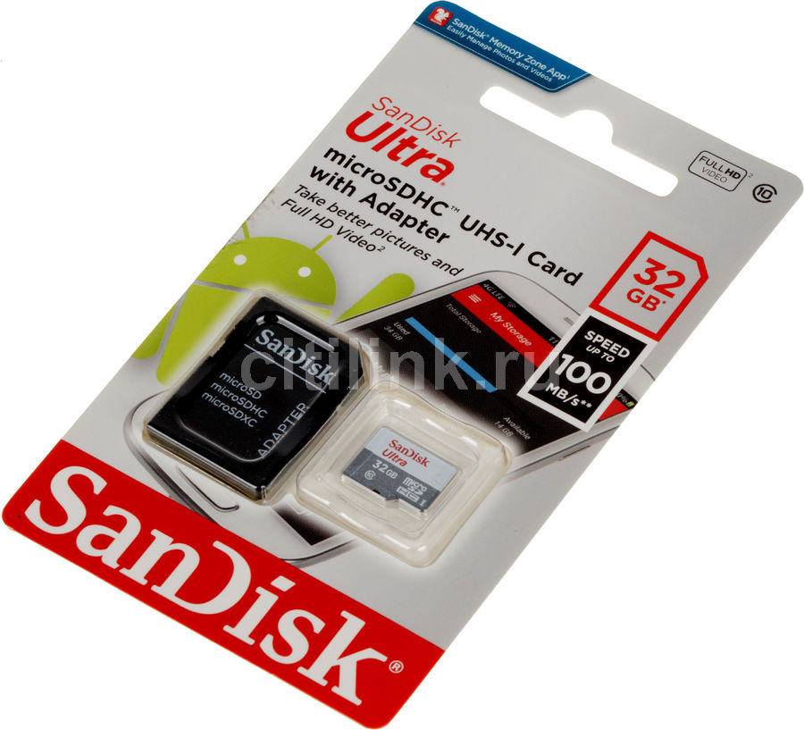 Карта памяти sandisk ultra microsdhc 32 гб