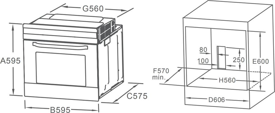 Духовой шкаф электрический midea mo67000gb черный