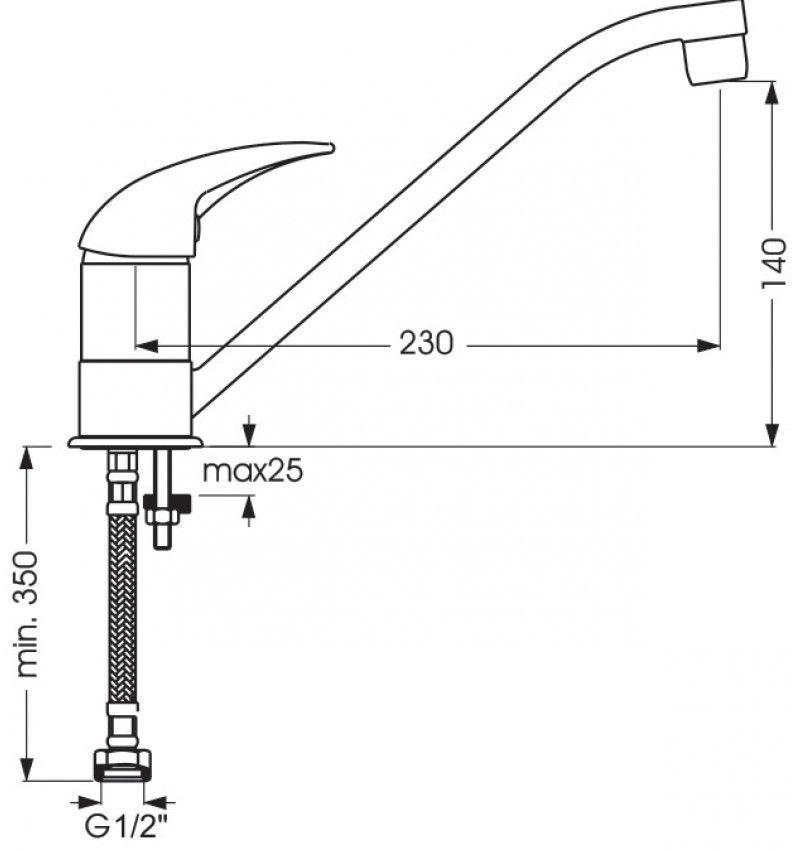 Характеристики товара смеситель для кухни Vidima Orion (BA006AA) хром ...