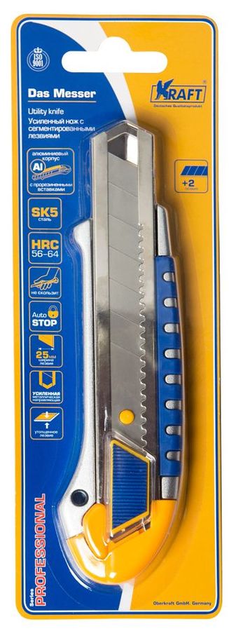 Характеристики Нож KRAFT KT 700904, 25мм, 2шт, желтый (1450025 ...
