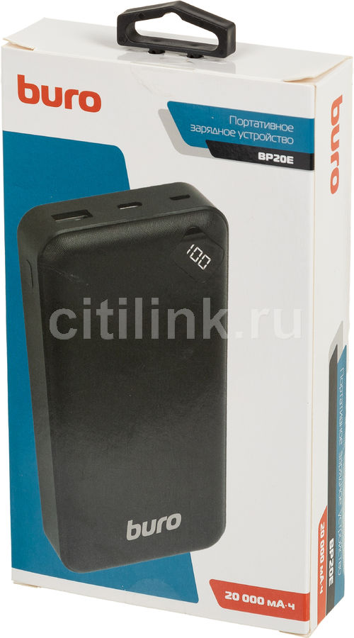 Внешний аккумулятор (Power Bank) Buro BP20E, черный -  в  .