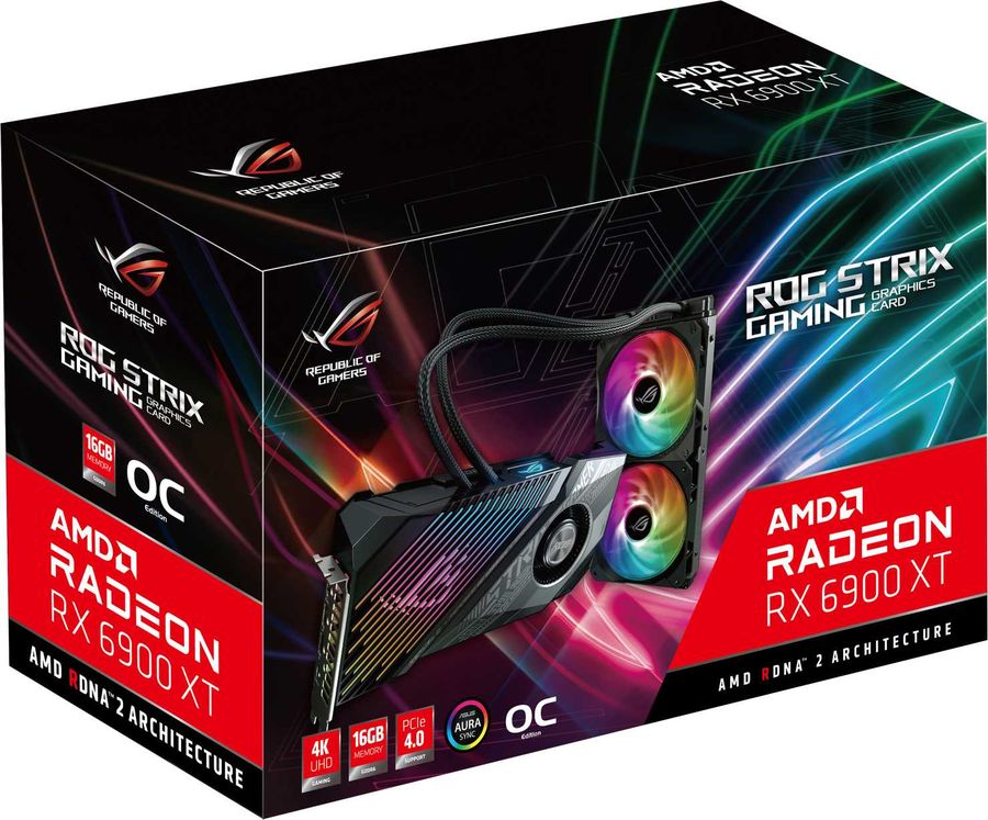Характеристики Видеокарта ASUS AMD Radeon RX 6900XT ROG-STRIX-LC ...