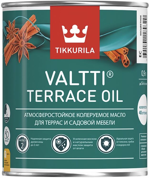 Tikkurila valtti terrace oil масло для террас и садовой мебели бесцветный 9л