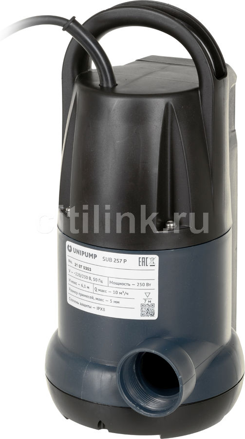 Характеристики Садовый насос UNIPUMP SUB 257 P, дренажный [63302 ...