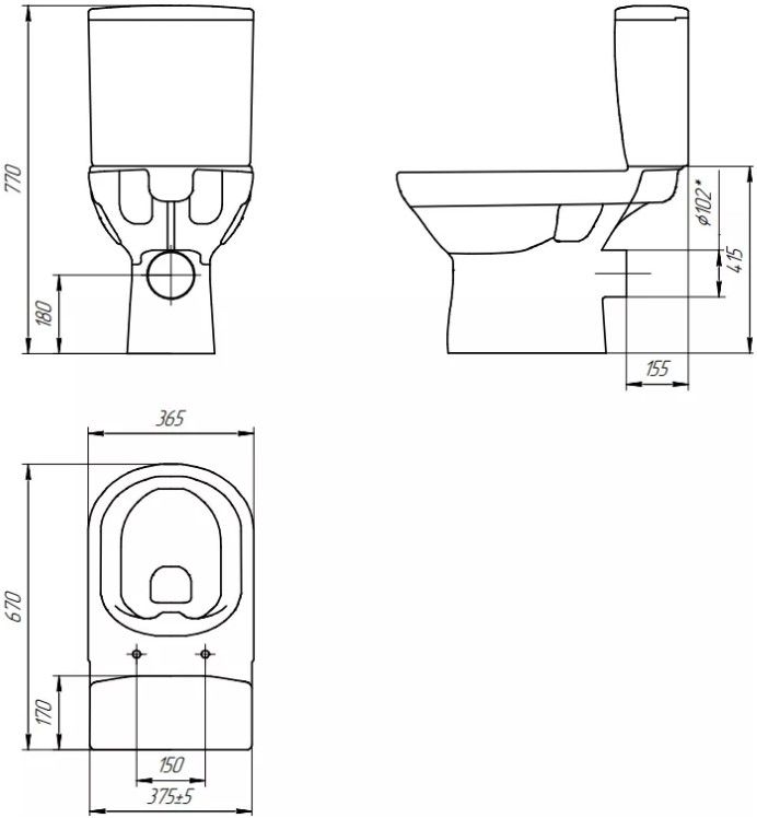 Характеристики Унитаз CERSANIT City напольный унитаз-компакт [s-ko ...