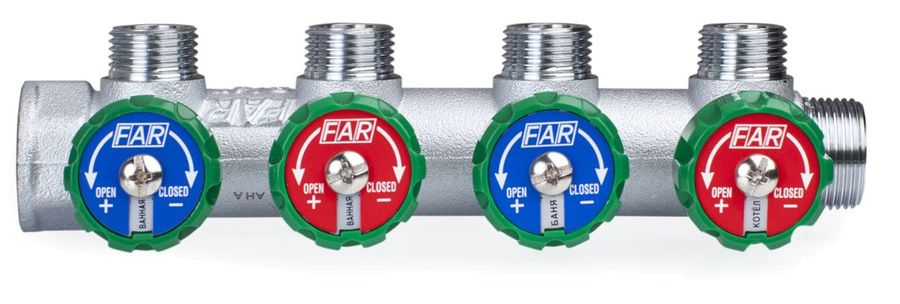 Характеристики Коллектор FAR регулирующий, 4-х ходовой, 3/4\" х 1/2 ...