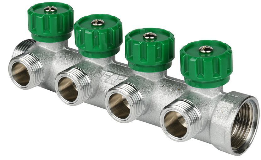 Коллектор FAR регулирующий, 4-х ходовой, 1\" х 3/4\", наружная/внутренняя ...