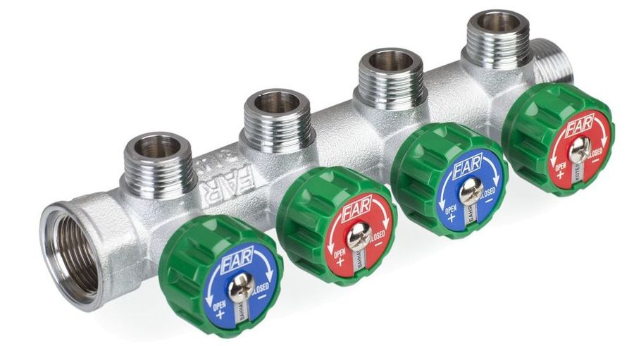 Характеристики Коллектор FAR регулирующий, 4-х ходовой, 1\" х 3/4 ...